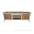 French stylish TV stand in salvaged wood